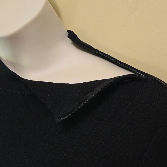 ST. JOHN by Marie Gray Santana Knit Sweater Size Large Ribbon Mock Neck Holiday - Picture 3 of 14